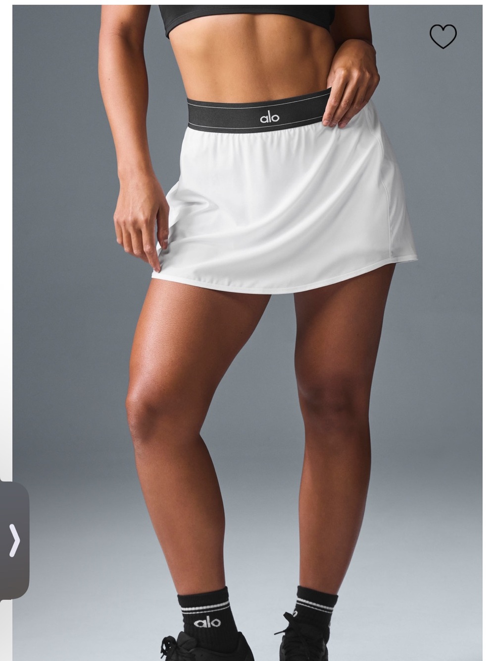 ALO Yoga Match Point Skirt White Size M NWT